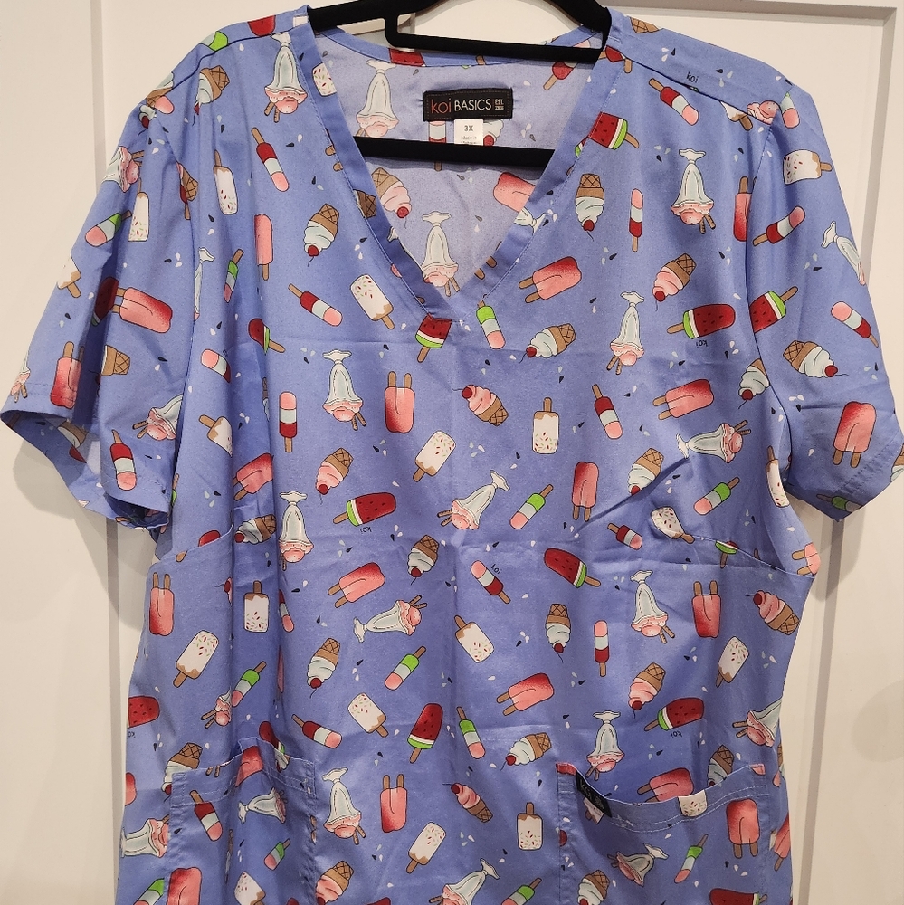 Koi Basics Plus Size Scrub Top